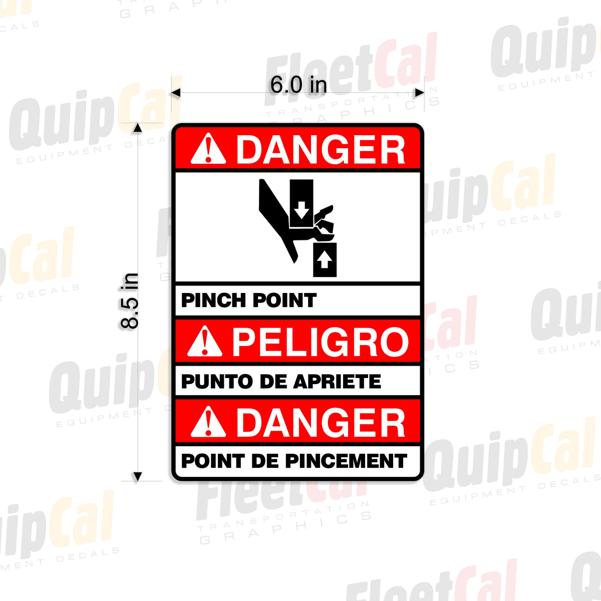 Pinch Point Safety Decals - 008 (Multilingual) – Truck and Equipment Decals