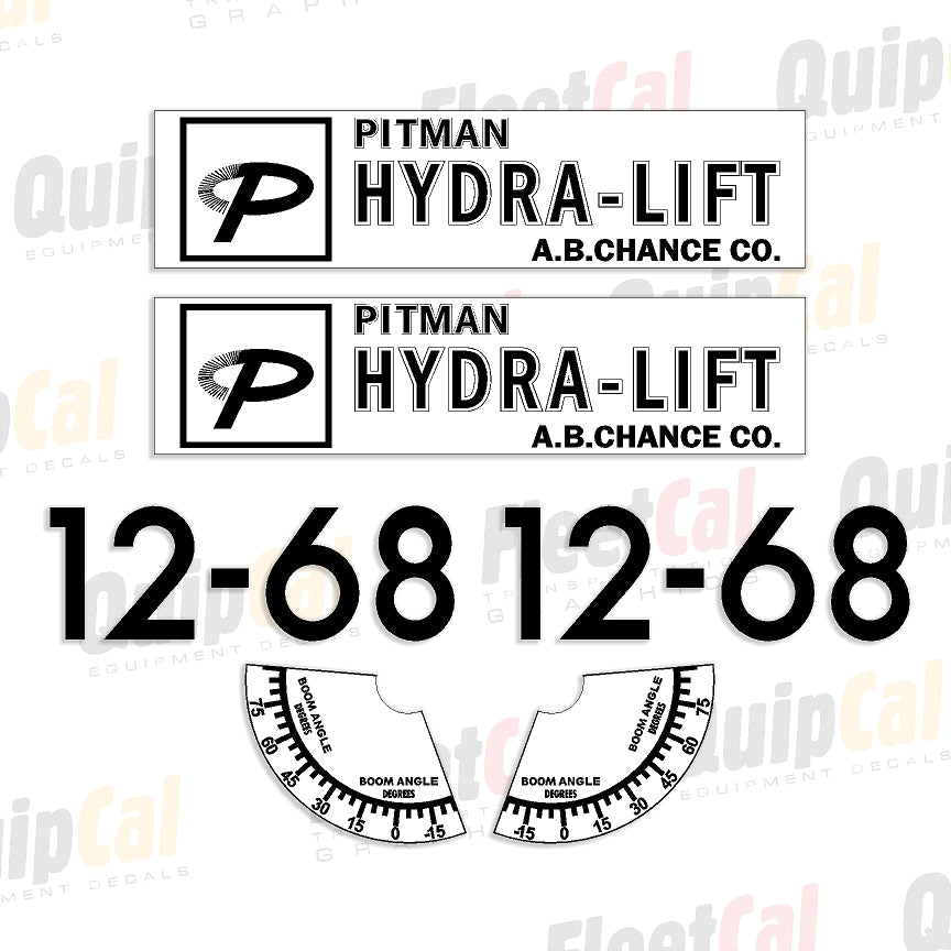 Pitman 12-68 Hydra-Lift Crane Marking Decal Set – Truck and Equipment ...