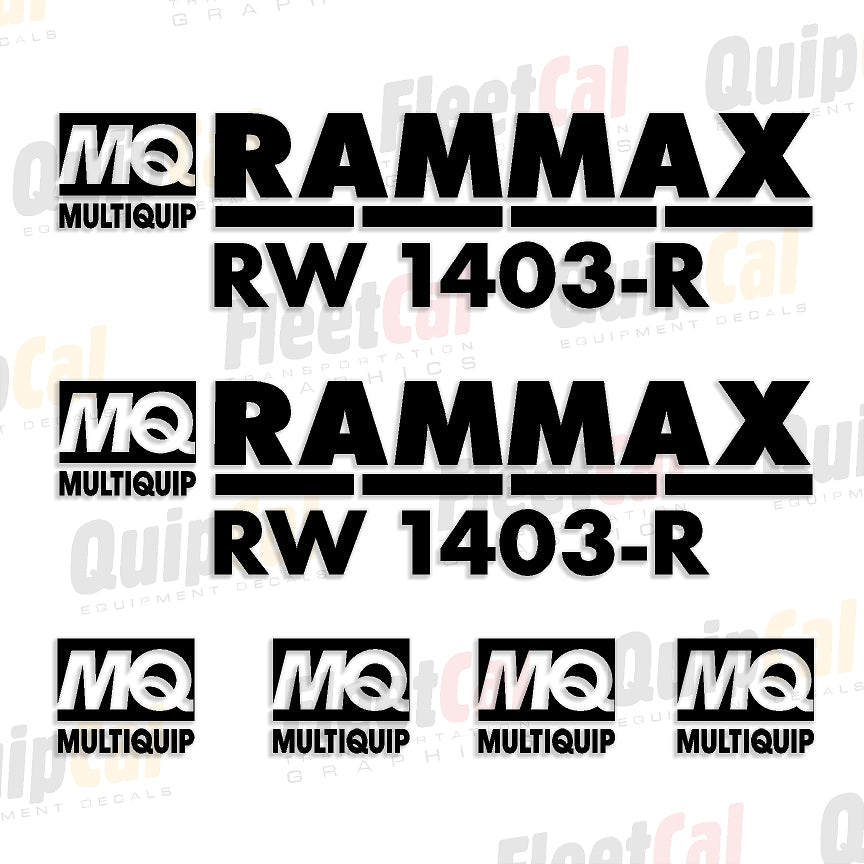 Rammax RW1403-R Compactor Marking Decal Set – Truck and Equipment Decals