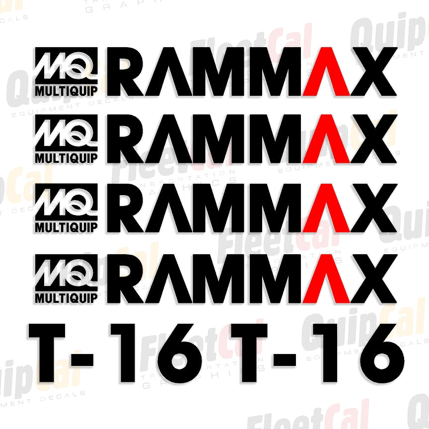 Rammax T-16 Compactor Marking Decal Set – Truck and Equipment Decals