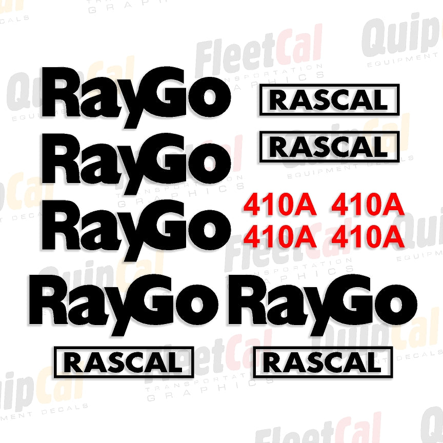 Go Rascal Logo White RayGo Rascal 410A Roller Late Model Marking Decal Set – Truck and ...