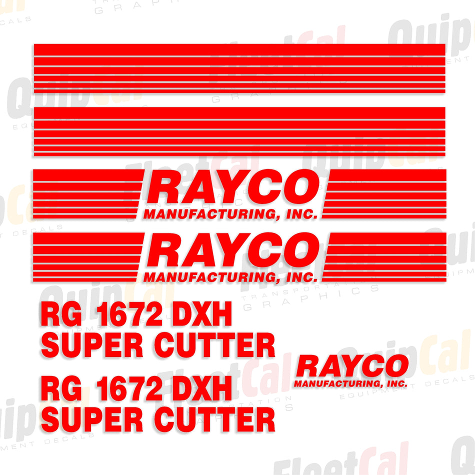 Rayco RG1672 DXH Marking Decal Set