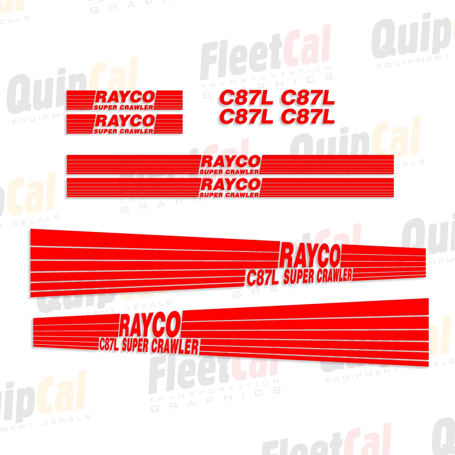 Rayco C87L Super Crawler Marking Decal Set – Truck and Equipment Decals