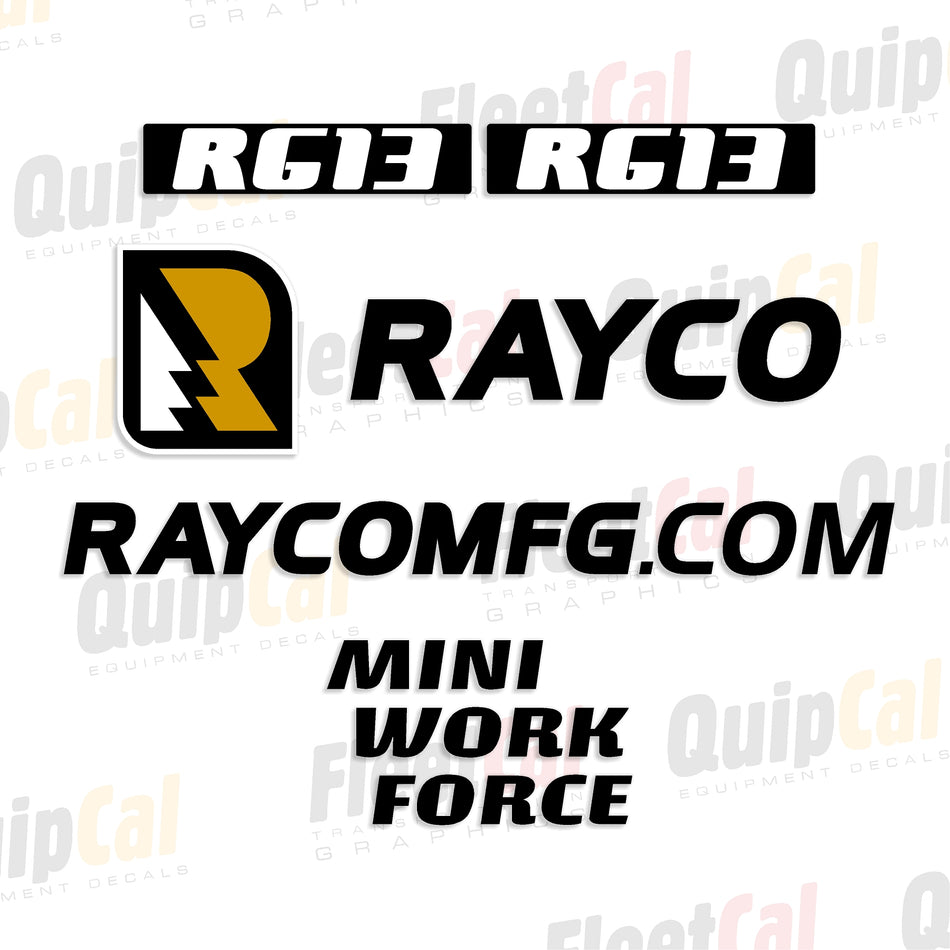 Rayco RG13 Mini Work Force Marking Decal Set