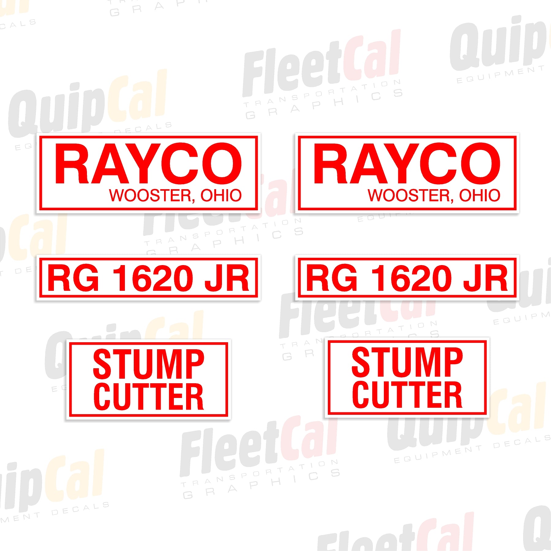 Rayco RG1620 Jr. Early Model Marking Decal Set – Truck and Equipment Decals