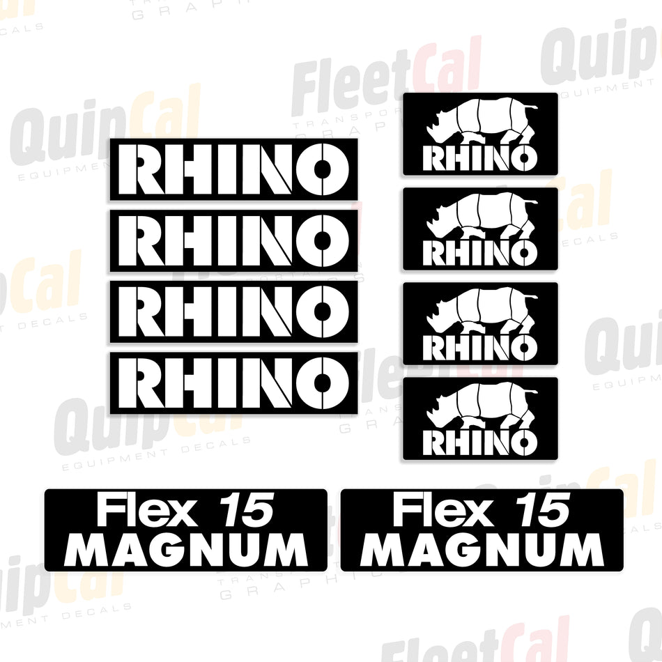Rhino Magnum Flex 15 Shredder Mower Decal Set