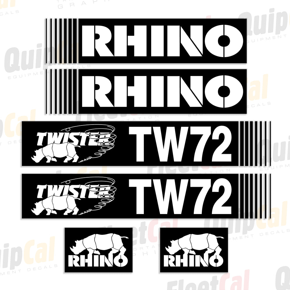 Rhino TW72 Twister Rotary Mower Decal Set