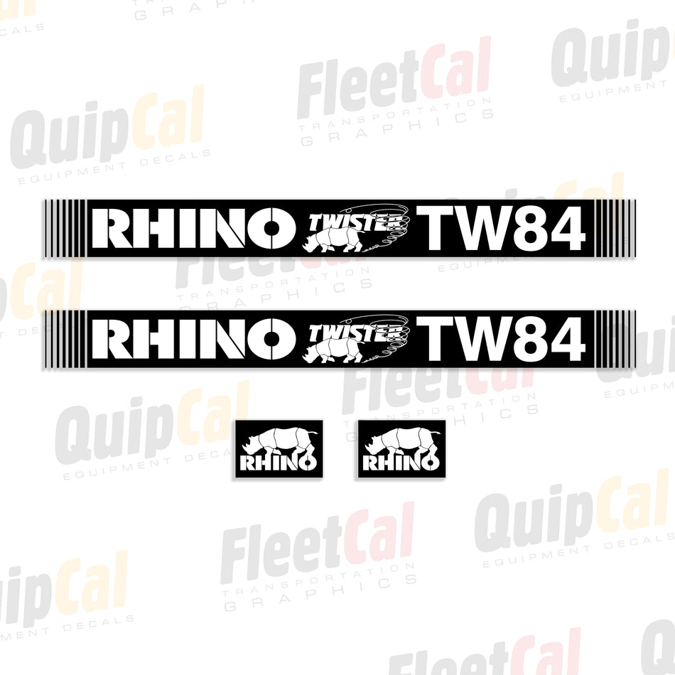 Rhino TW84 Twister Rotary Mower Decal Set