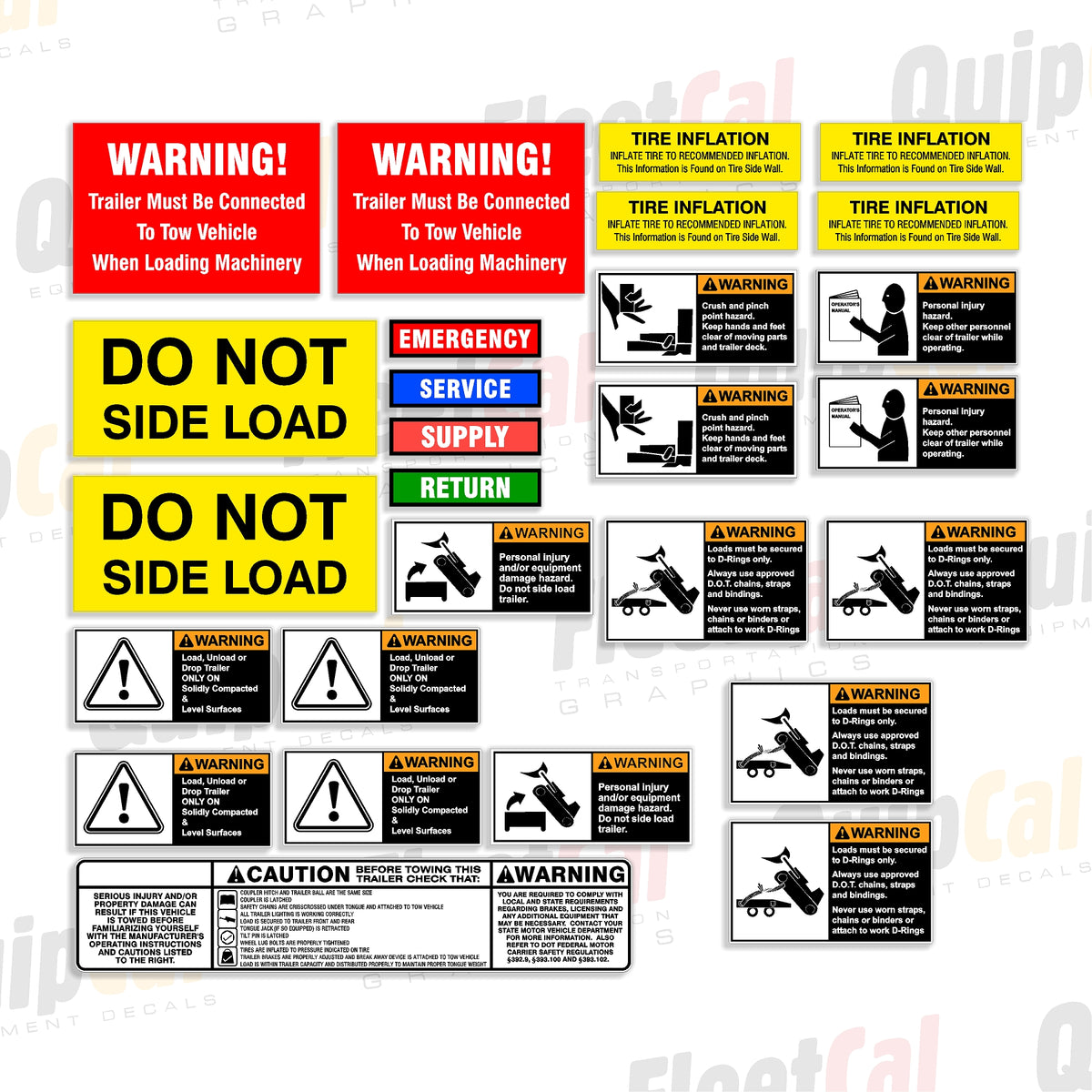Tagger Decals Rogers Tag Trailer Safety Decal Set – Truck and Equipment Decals