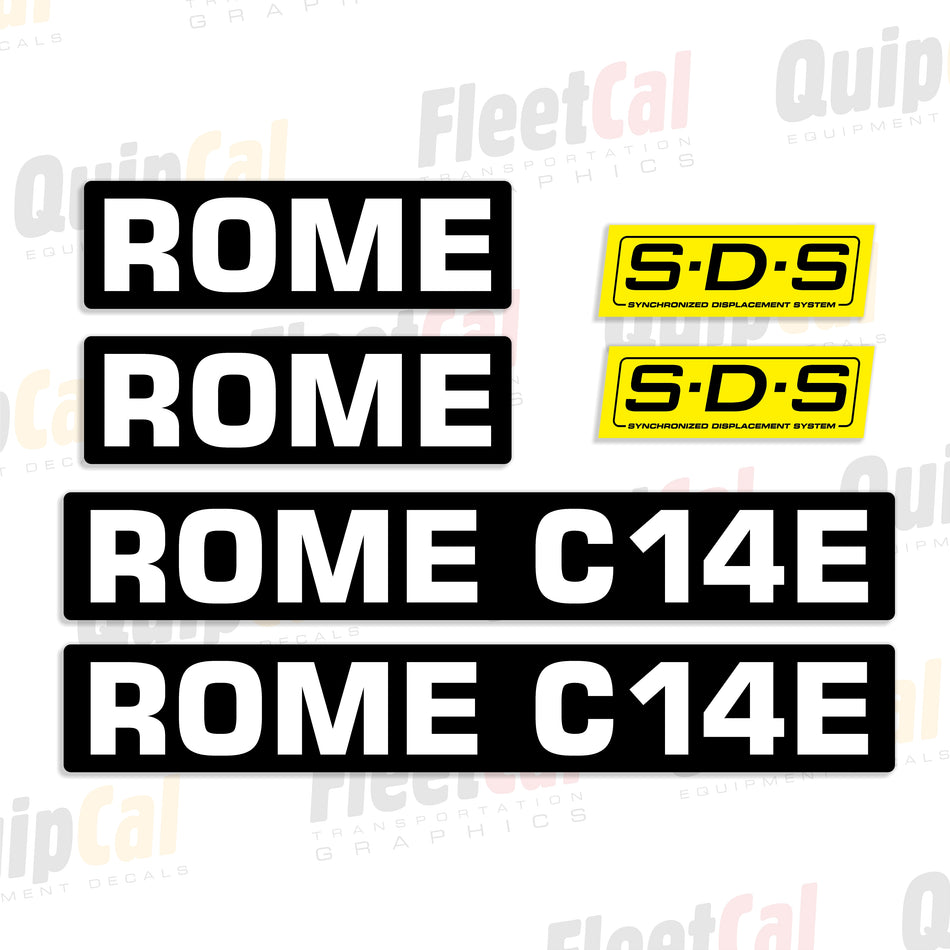Rome C14E Tow Scraper Decal Set