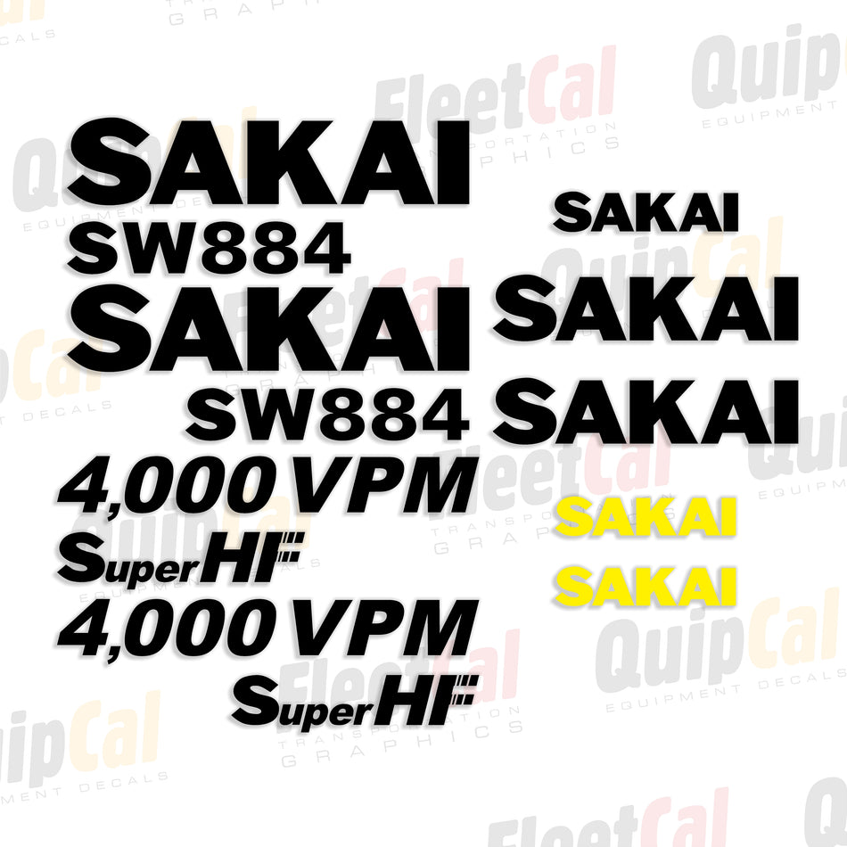 Sakai SW884 Double Drum Roller Decal Set