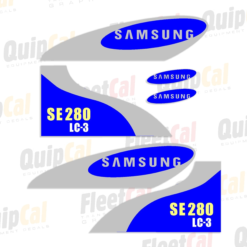Samsung SE280LC-3 Excavator Marking Decal Set – Truck and Equipment Decals