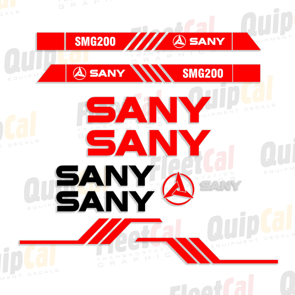 Sany SMG200 Grader Decal Set
