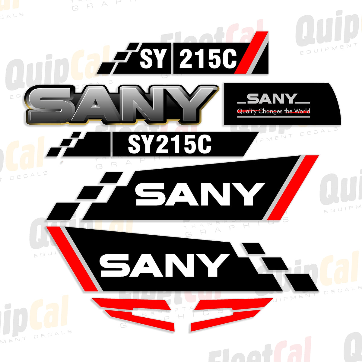 Shanny Sticker Sany SY215CLC Early Model Excavator Marking Decal Set – Truck and ...