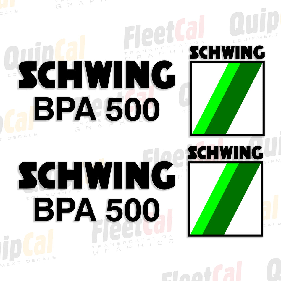 Schwing BPA500 Trailer Mounted Concrete Pump Decal Set