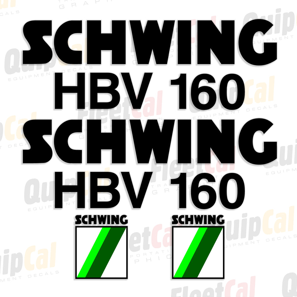Schwing HBV160 Trailer Mounted Concrete Pump Decal Set