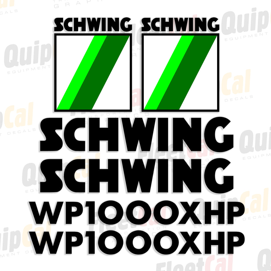 Schwing WP1000XHP Trailer Mounted Concrete Pump Decal Set