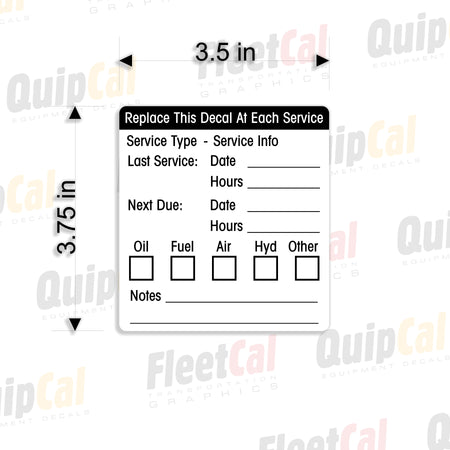 Service Information and Service Due Decal