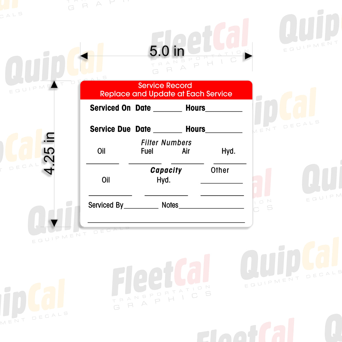Service Information and Service Due Decal