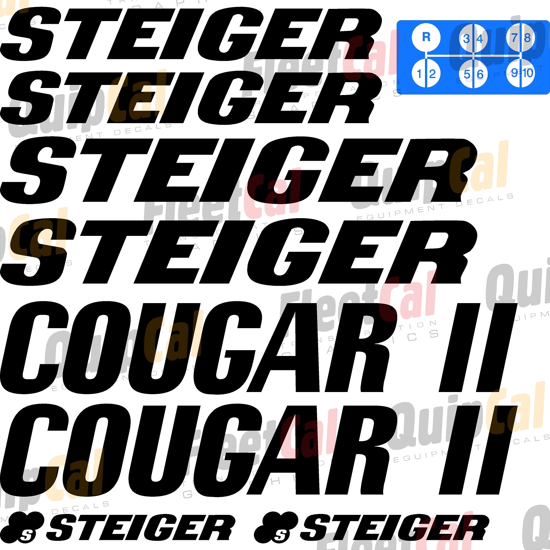 Steiger Signs Steiger Cougar II Marking Decal Set – Truck and Equipment Decals