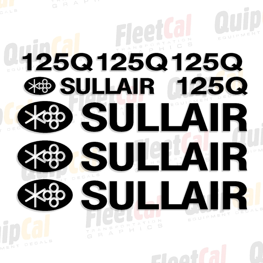 Sullair 125CFM Air Compressor Decal set