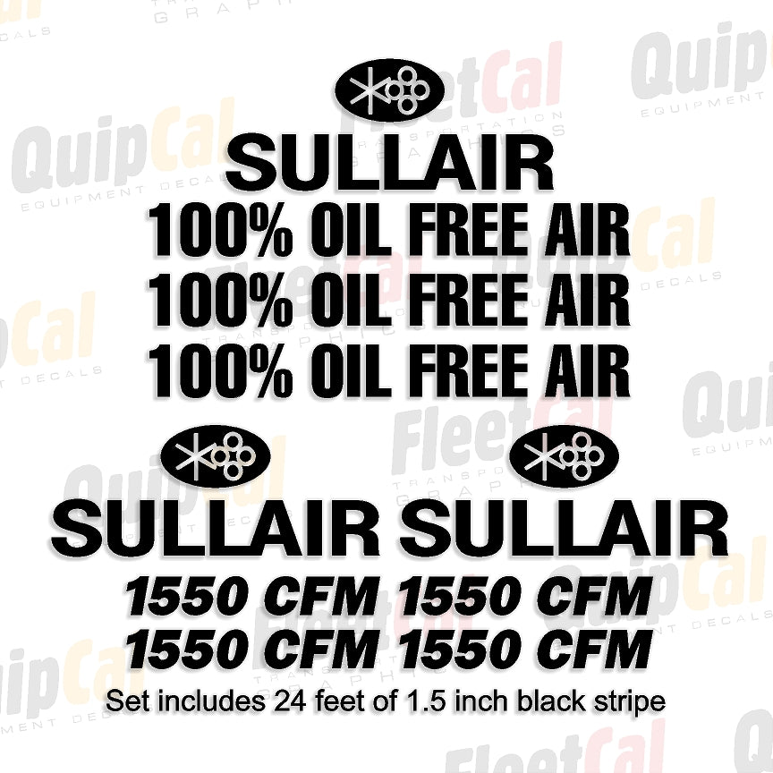 Compressor Sticker Sullair 1550 Portable Air Compressor Marking Decal Set – Truck and ...