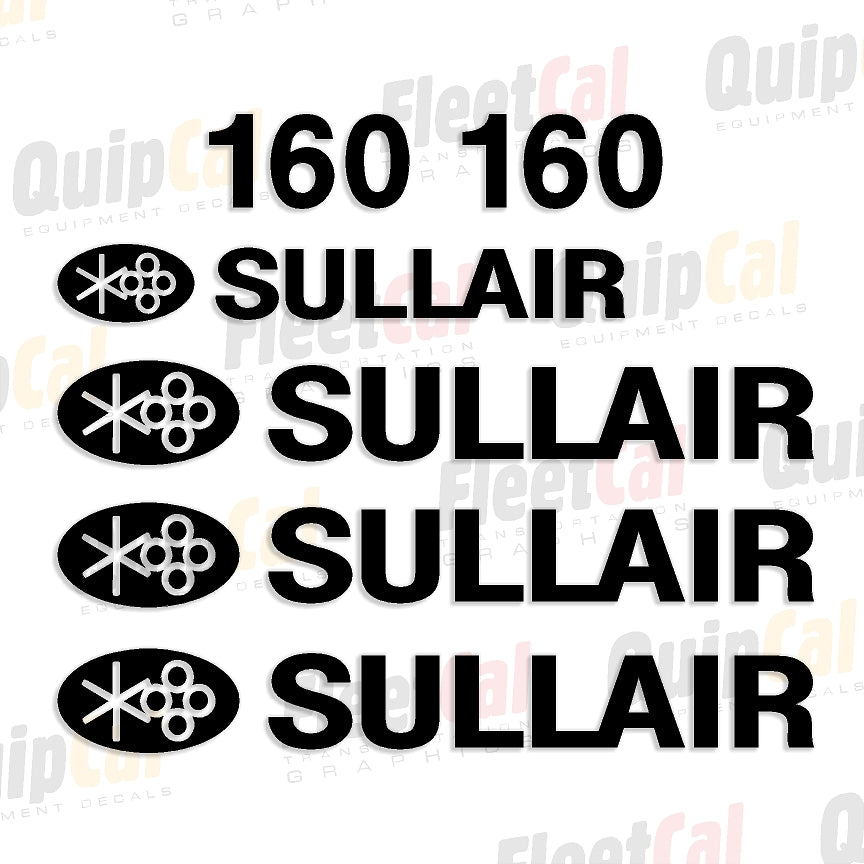 Compressor Sticker Model Sullair 160 Tow Behind Air Compressor Marking Decal Set – Truck and ...