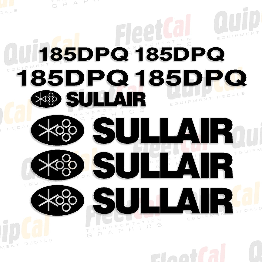 Sullair 185DPQ Tow Behind Air Compressor Marking Decal Set – Truck and ...