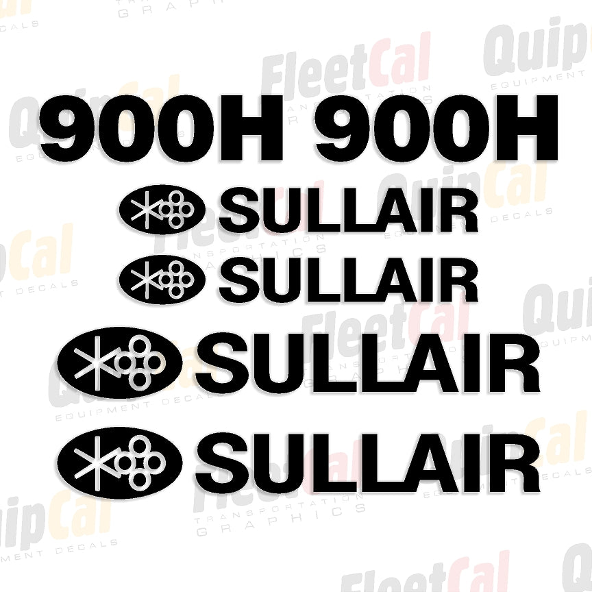 Compressor Sticker Sullair 900H Portable Air Compressor Marking Decal Set – Truck and ...
