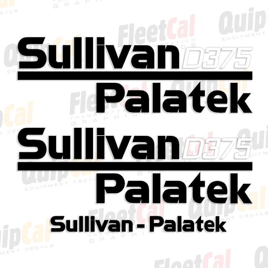 Sullivan Palatek Air Compressor Decals