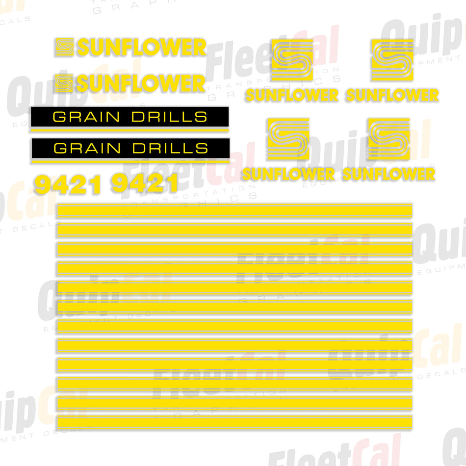 Sunflower Grain Drill Decals