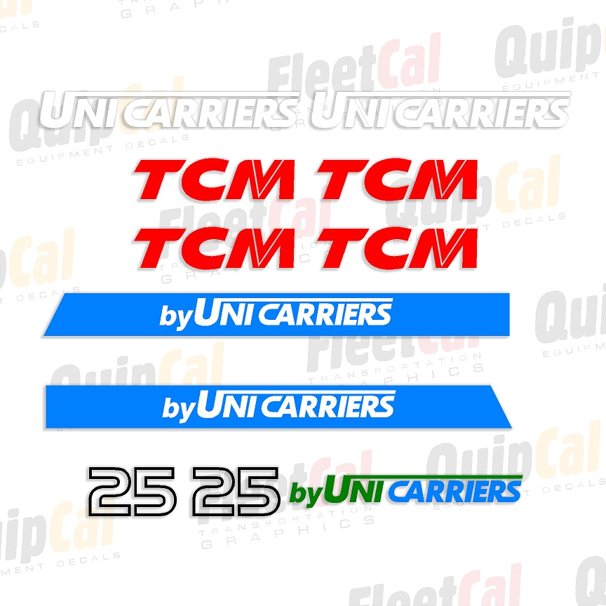 Forkift Lettering TCM FCG25 - Unicarrier Forklift Marking Decal Set – Truck and Equipment ...