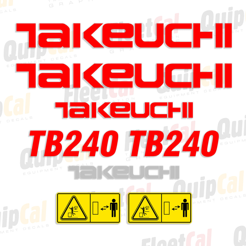 Takeuchi TB240 Excavator Open Cab Model Decal Set