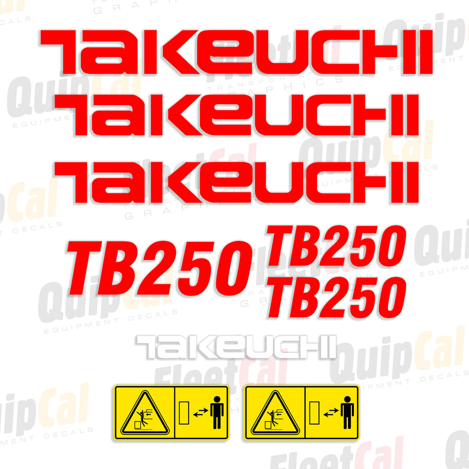 Takeuchi TB250 Excavator Decal Set