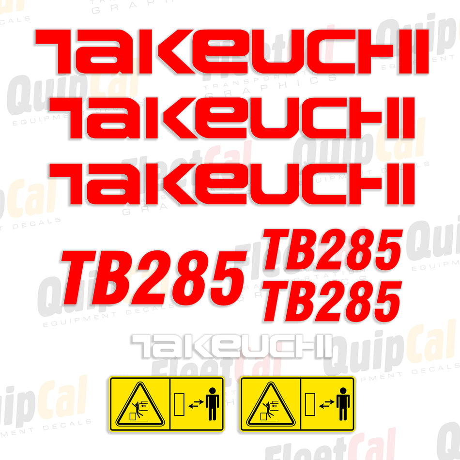 Takeuchi TB285 Excavator Decal Set