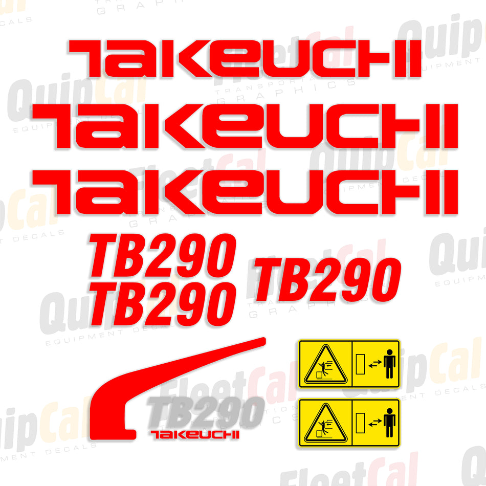 Takeuchi TB290 Excavator 2021 Model Decal Set