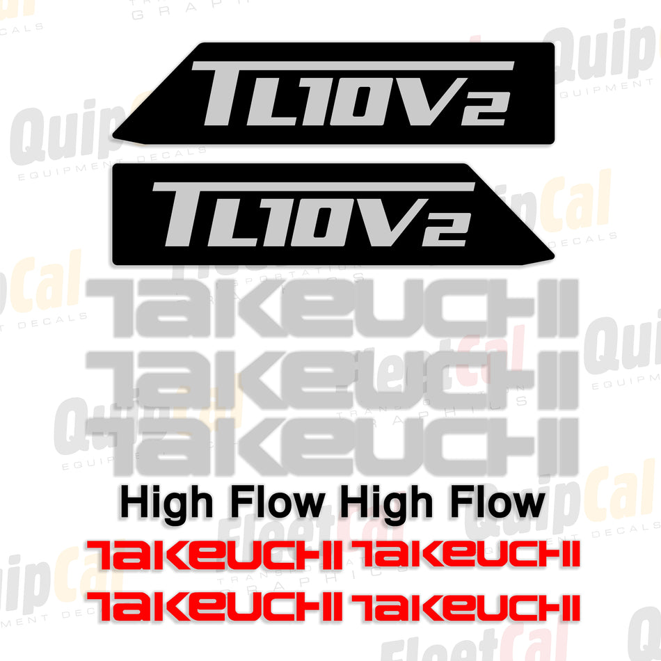 Takeuchi TL10V2 Compact Track Loader Decal Set
