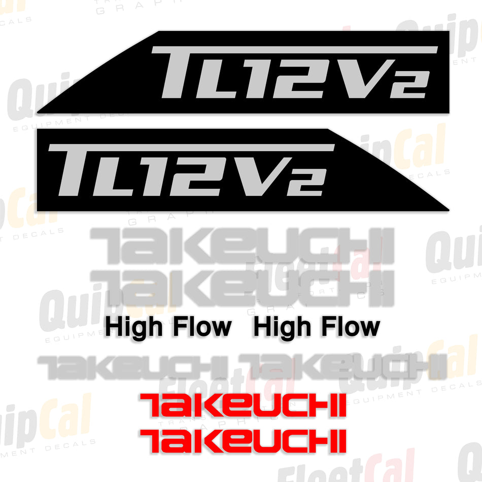 Takeuchi TL12V2 Compact Track Loader Decal Set