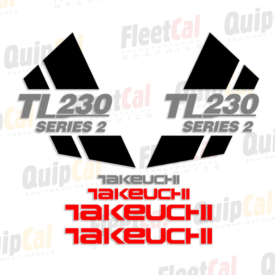 Takeuchi TL230 Series 2 Compact Track Loader Decal Set