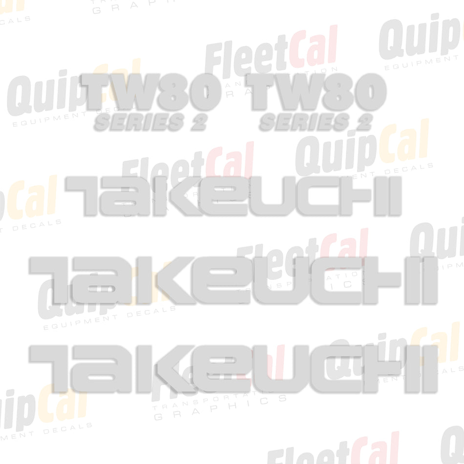 Takeuchi TW80 Series 2 Wheel Loader Decal Set