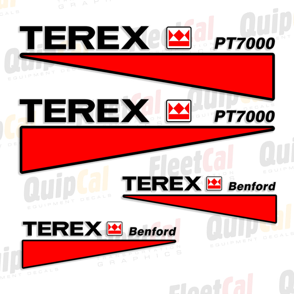 Terex Benford PT7000 Dumper Decal Set