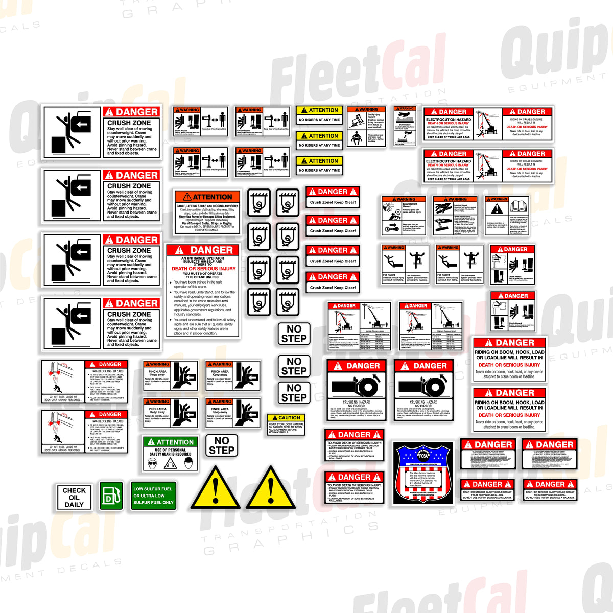 Terex Rough Terrain Crane Safety Decal Set – Truck and Equipment Decals