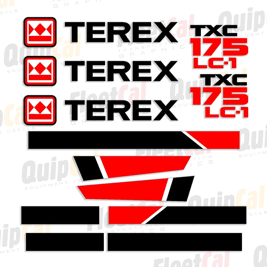 Rel Decals Terex TXC175LC-1 Excavator Marking Decal Set – Truck and Equipment Decals