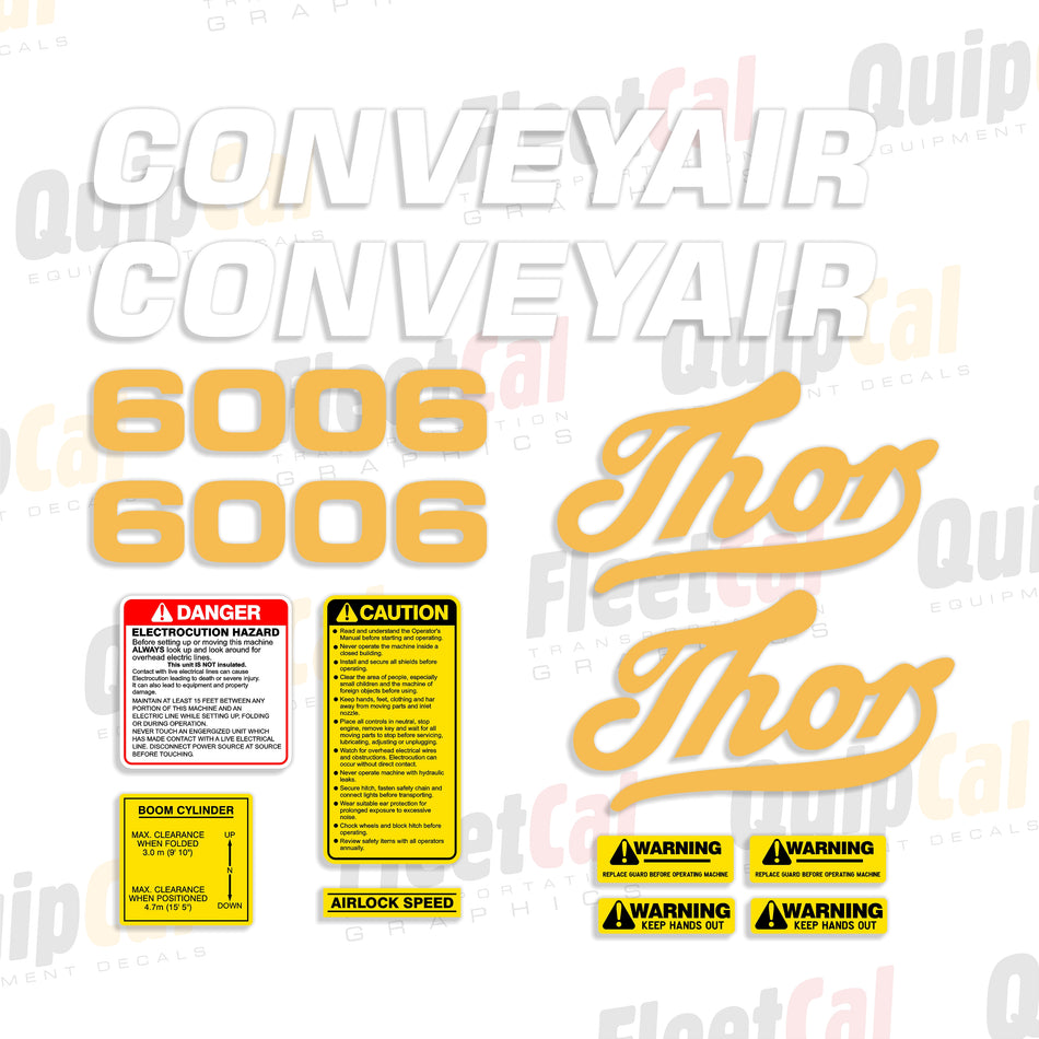 Thor Conveyor 6006 Air Conveyor Decal Set