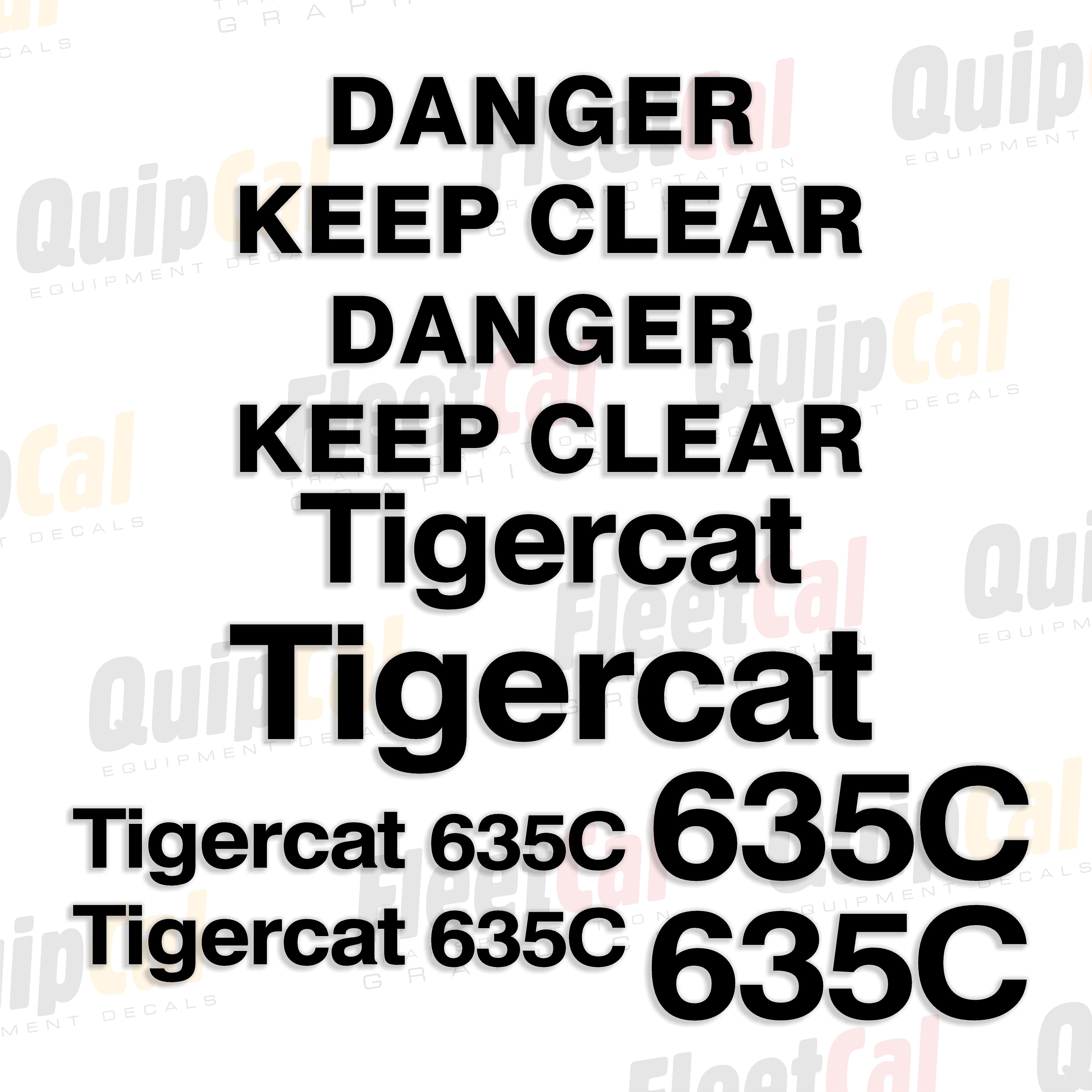 Tigercat 635C Skidder Marking Decal Set – Truck and Equipment Decals