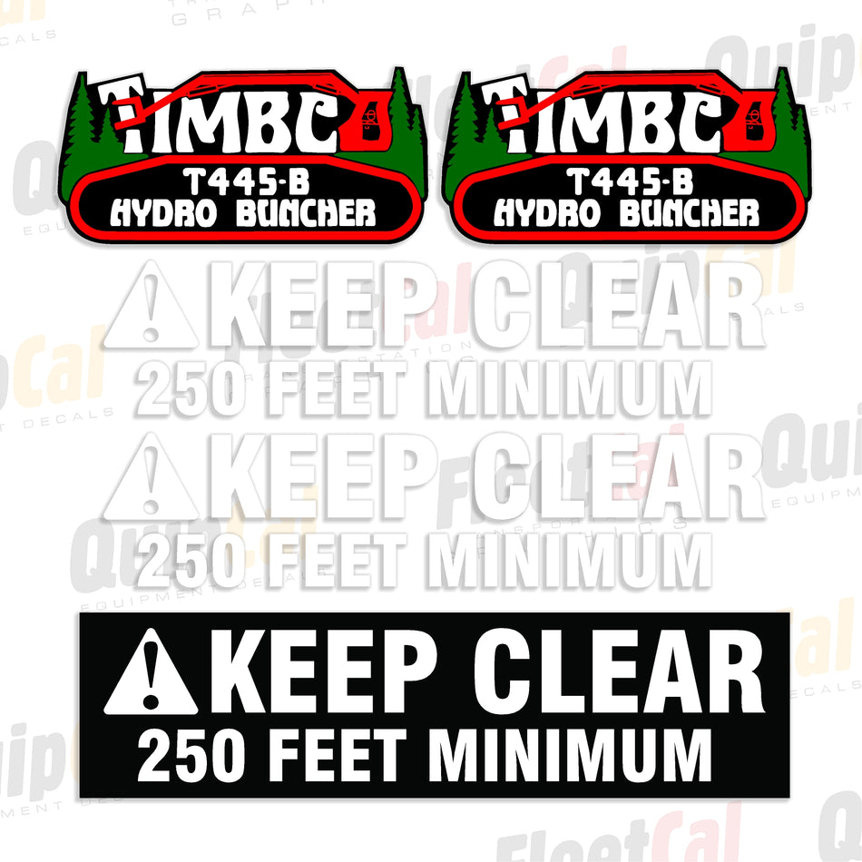 Timbco T445-B Hydro Buncher Marking Decal Set