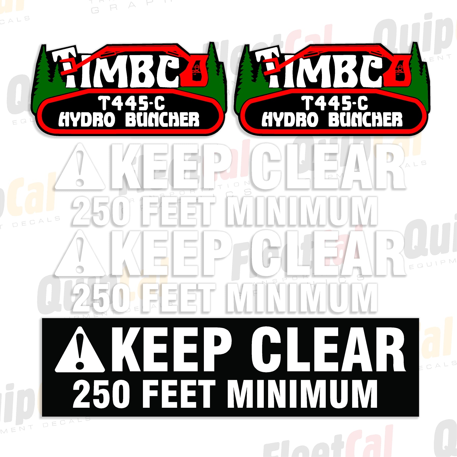 Timbco T445-C Hydro Buncher Marking Decal Set – Truck and Equipment Decals