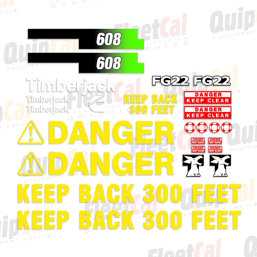Timberjack 608 Marking Decal Set