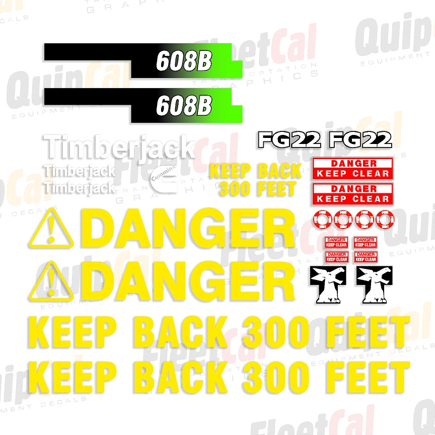 Timberjack 608B Marking Decal Set