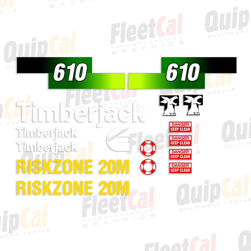 Timberjack 610 Marking Decal Set